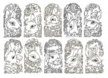 Stickserie - Osterhase Line Art